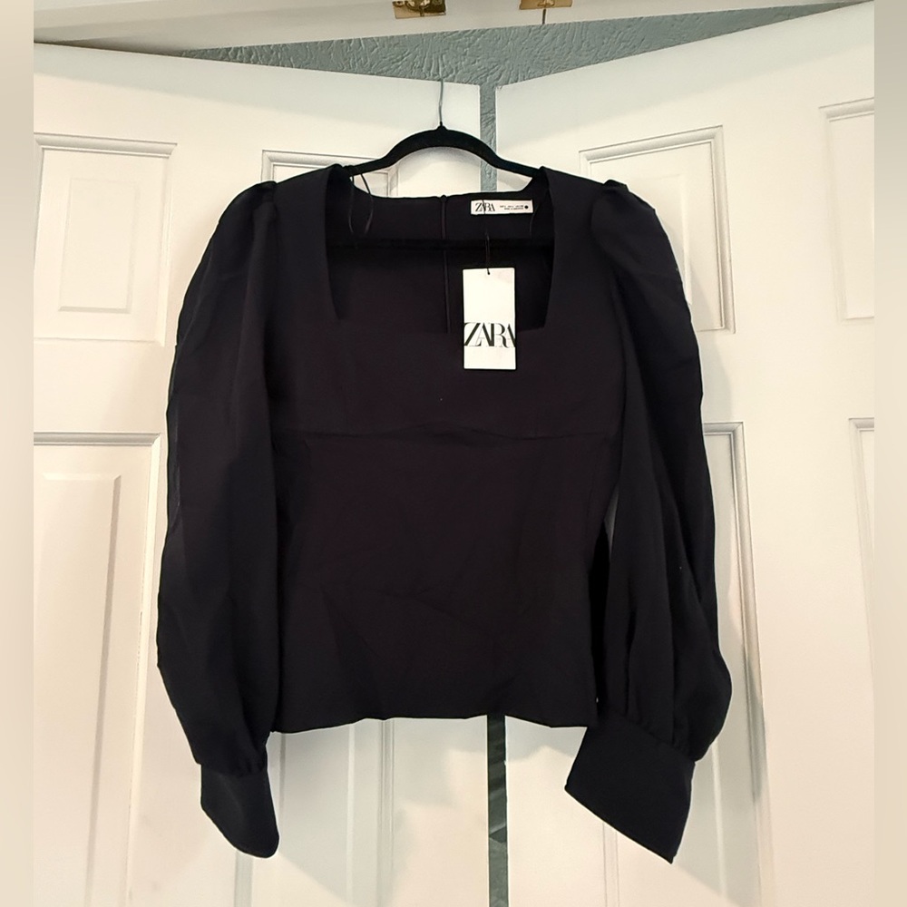 Zara Women's Elegant Navy Blouse
